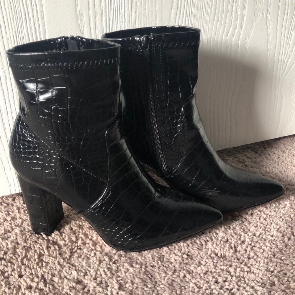 Croc Embossed Booties - image 1